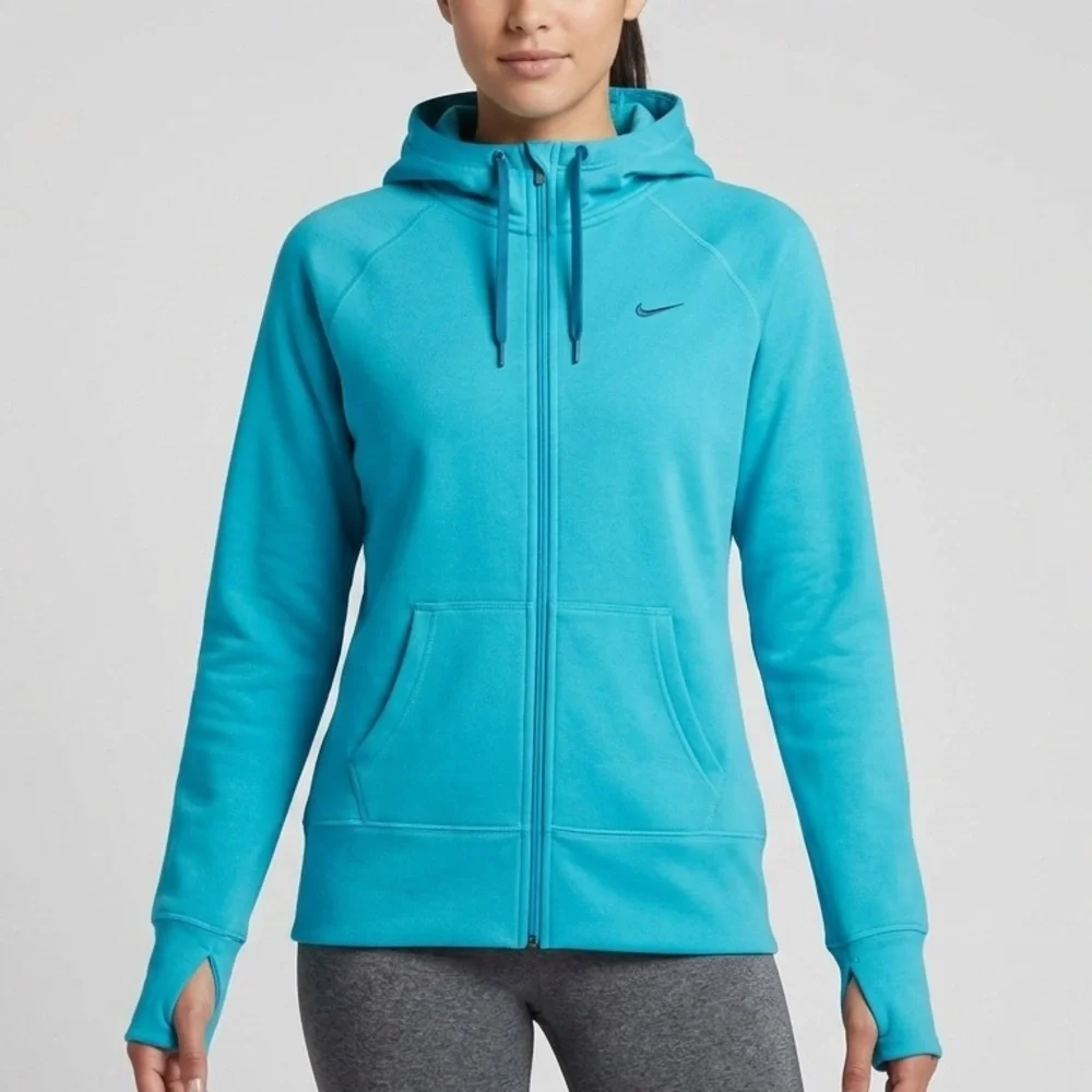 Nike Teal Zip-Up Hooded Sweatshirt